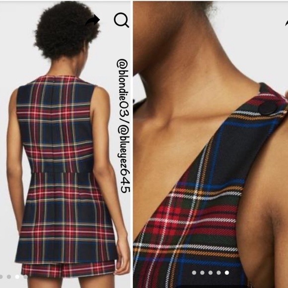 Maje Iris tartan plaid jumpsuit romper FR 36(US 4) - Picture 3 of 7